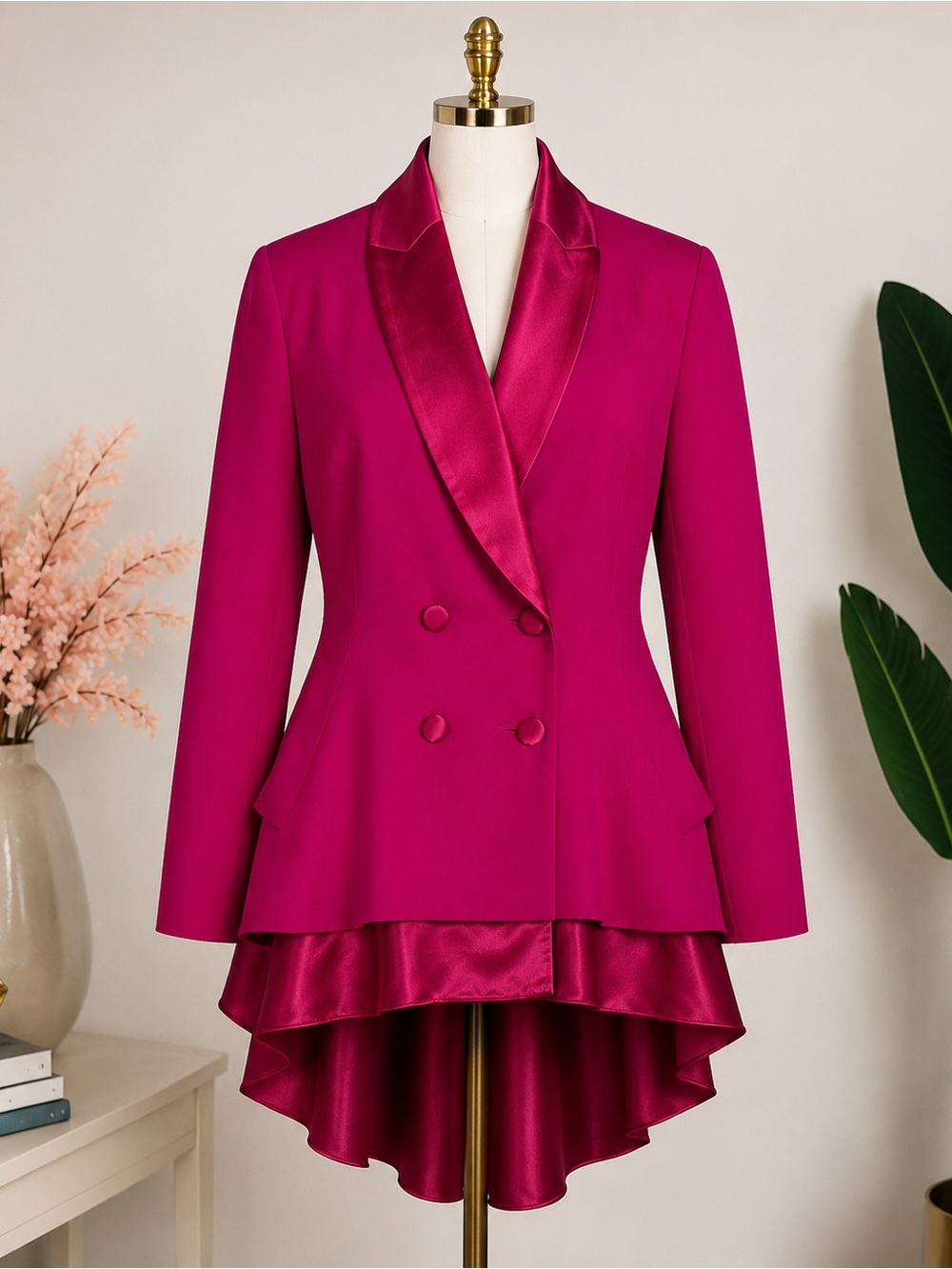 SL Fashions Vintage-Inspired Fuchsia 2-Piece Pantsuit Set – Size 8 - Picture 6 of 11